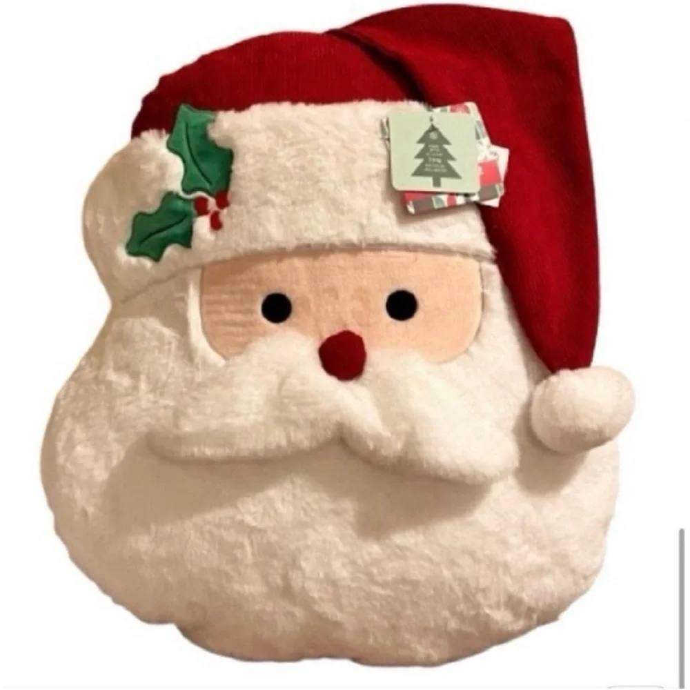 NWT - Novogratz Large Oversized Santa Plush Decorative Pillow